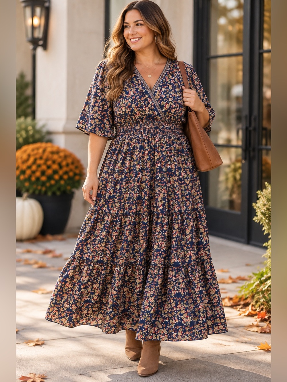 Max Studio London Floral Boho Maxi Dress 3X NWT
